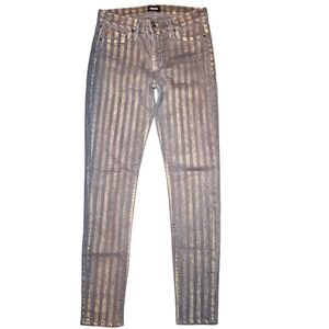 Hudson Metallic Gold and Gray Nico Skinny mid Rise Jeans size 26